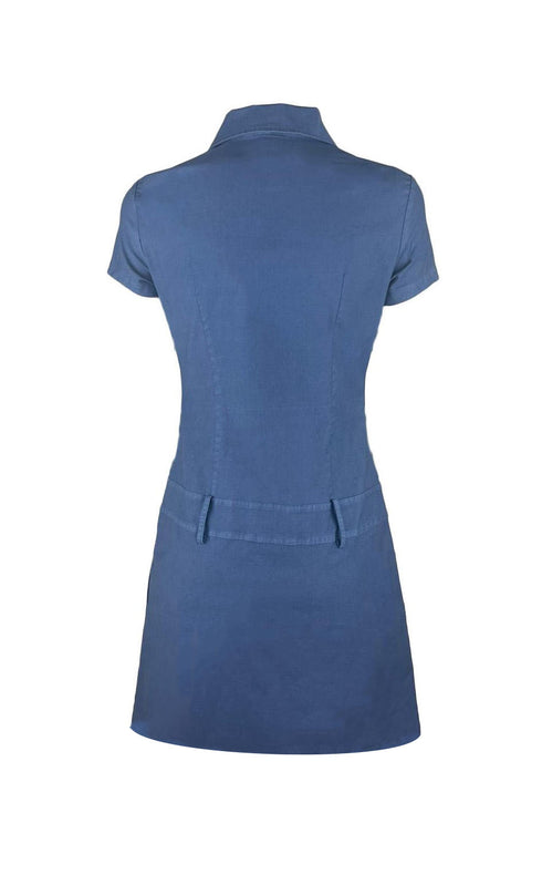 Denim Zip-Front A-Line Dress